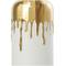 CosmoLiving by Cosmopolitan 14" White with Gold Melting Drips Ceramic Vase